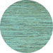 Round Machine Washable Oriental Light Blue Modern Rug, wshabs5517lblu