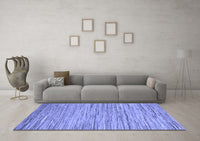 Machine Washable Oriental Blue Modern Rug, wshabs5517blu