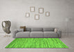 Machine Washable Oriental Green Modern Area Rugs in a Living Room,, wshabs5517grn