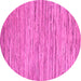 Round Machine Washable Oriental Pink Modern Rug, wshabs5517pnk