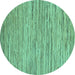 Round Oriental Turquoise Modern Rug, abs5517turq