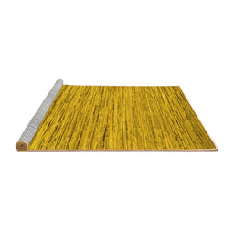 Sideview of Machine Washable Oriental Yellow Modern Rug, wshabs5517yw