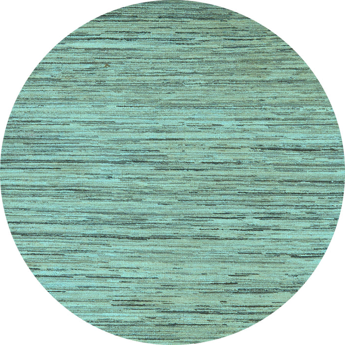 Round Oriental Light Blue Modern Rug, abs5517lblu