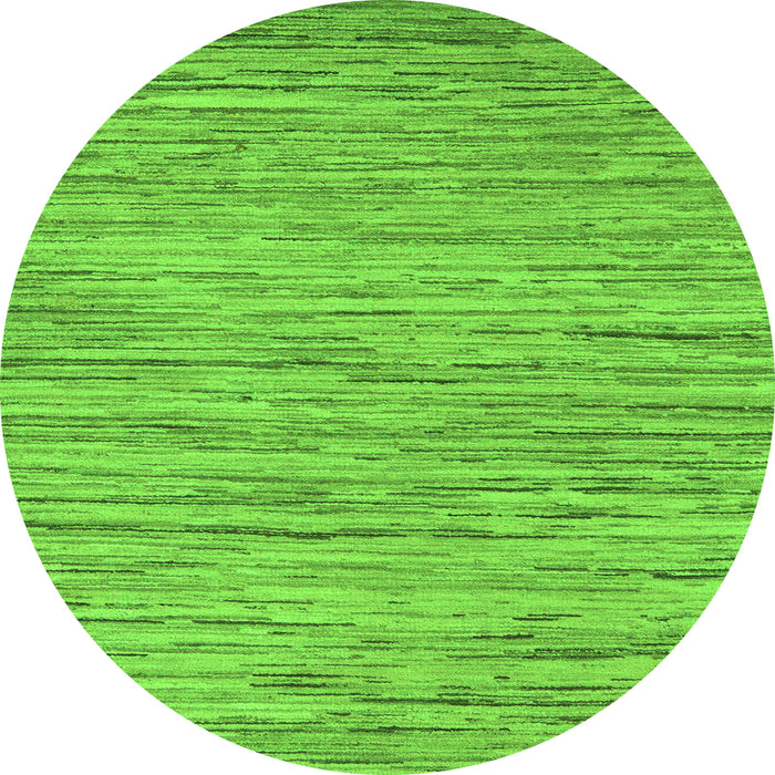 Round Machine Washable Oriental Green Modern Area Rugs, wshabs5517grn
