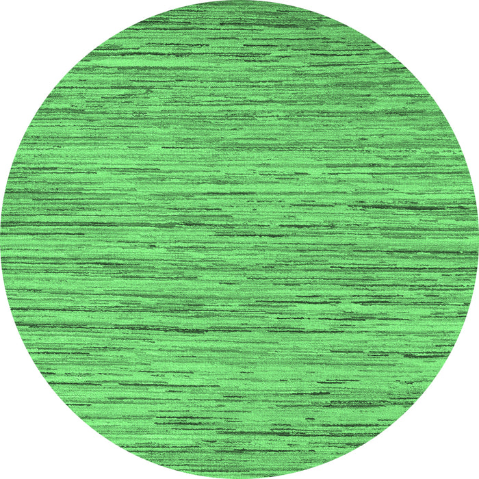 Round Machine Washable Oriental Emerald Green Modern Area Rugs, wshabs5517emgrn