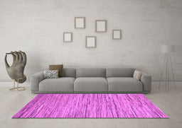 Machine Washable Oriental Purple Modern Area Rugs in a Living Room, wshabs5517pur