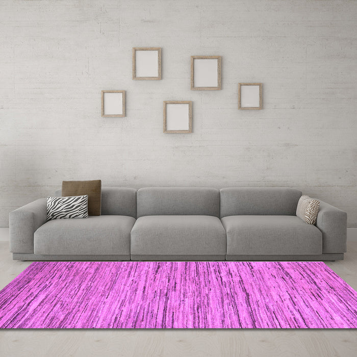 Machine Washable Oriental Purple Modern Area Rugs in a Living Room, wshabs5517pur