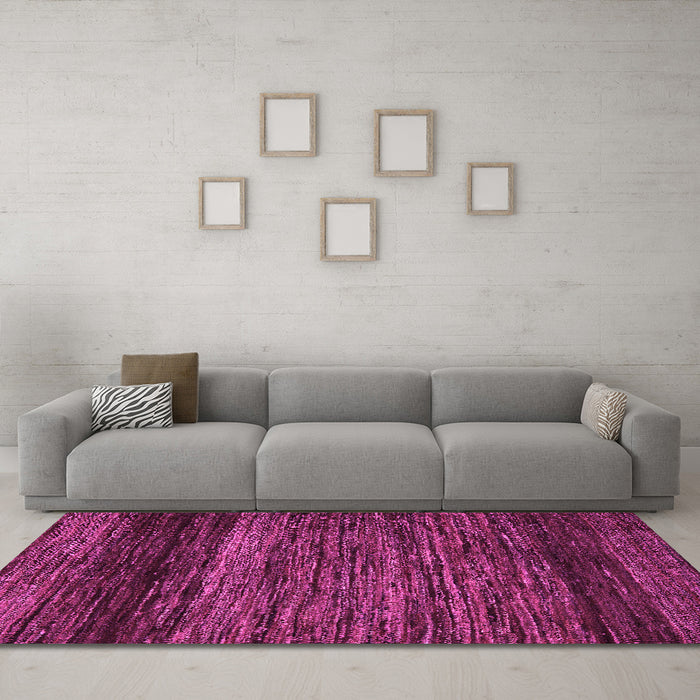 Machine Washable Oriental Pink Modern Rug in a Living Room, wshabs5518pnk