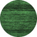 Round Oriental Emerald Green Modern Rug, abs5518emgrn