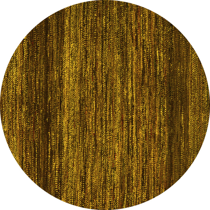 Round Oriental Yellow Modern Rug, abs5518yw