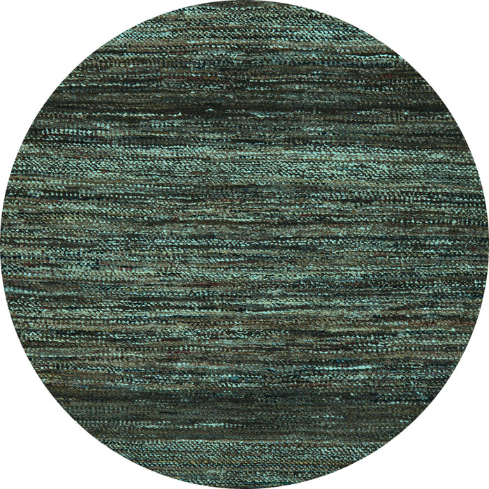 Round Machine Washable Oriental Light Blue Modern Rug, wshabs5518lblu