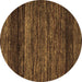 Round Oriental Brown Modern Rug, abs5518brn