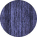 Round Oriental Blue Modern Rug, abs5518blu