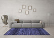 Machine Washable Oriental Blue Modern Rug in a Living Room, wshabs5518blu