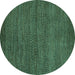 Round Oriental Turquoise Modern Rug, abs5519turq