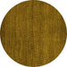 Round Oriental Yellow Modern Rug, abs5519yw