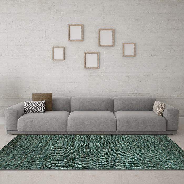 Machine Washable Oriental Light Blue Modern Rug in a Living Room, wshabs5519lblu
