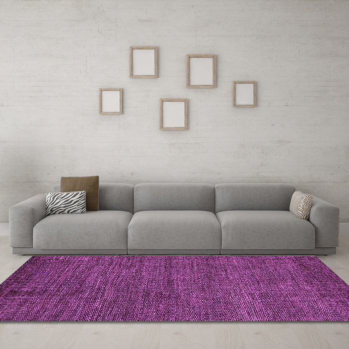 Machine Washable Oriental Purple Modern Area Rugs in a Living Room, wshabs5519pur