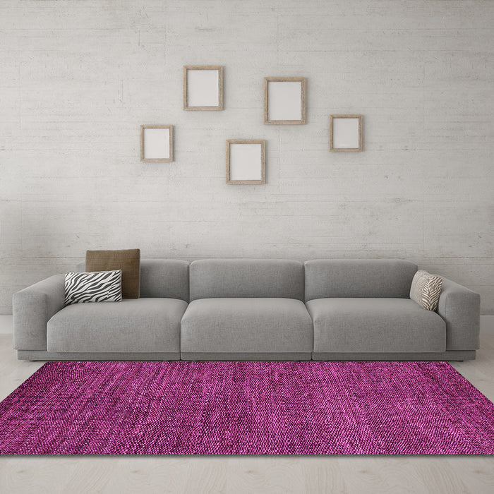 Machine Washable Oriental Pink Modern Rug in a Living Room, wshabs5519pnk