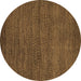 Round Machine Washable Oriental Brown Modern Rug, wshabs5519brn