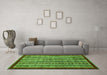 Machine Washable Southwestern Green Country Area Rugs in a Living Room,, wshabs551grn