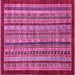 Square Machine Washable Southwestern Pink Country Rug, wshabs551pnk