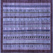 Square Southwestern Blue Country Rug, abs551blu