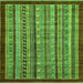 Square Machine Washable Southwestern Green Country Area Rugs, wshabs551grn