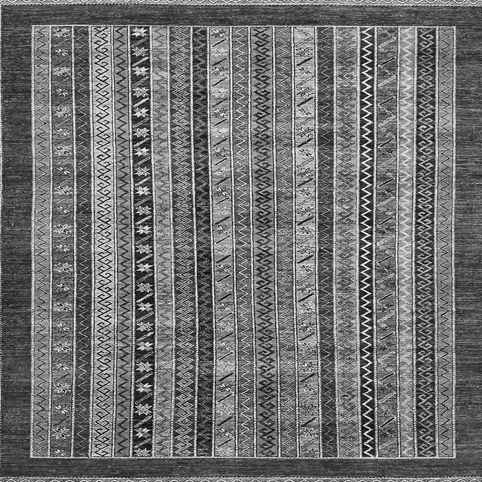 Square Machine Washable Southwestern Gray Country Rug, wshabs551gry
