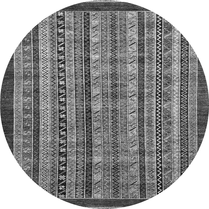 Round Machine Washable Southwestern Gray Country Rug, wshabs551gry