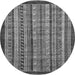 Round Machine Washable Southwestern Gray Country Rug, wshabs551gry