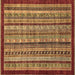 Square Southwestern Brown Country Rug, abs551brn