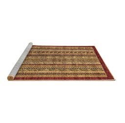 Sideview of Machine Washable Southwestern Brown Country Rug, wshabs551brn