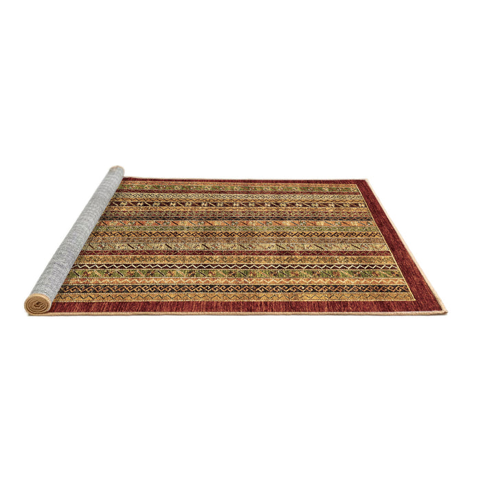 Sideview of Machine Washable Southwestern Brown Country Rug, wshabs551brn
