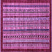 Square Machine Washable Southwestern Purple Country Area Rugs, wshabs551pur