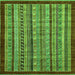 Square Southwestern Green Country Rug, abs551grn