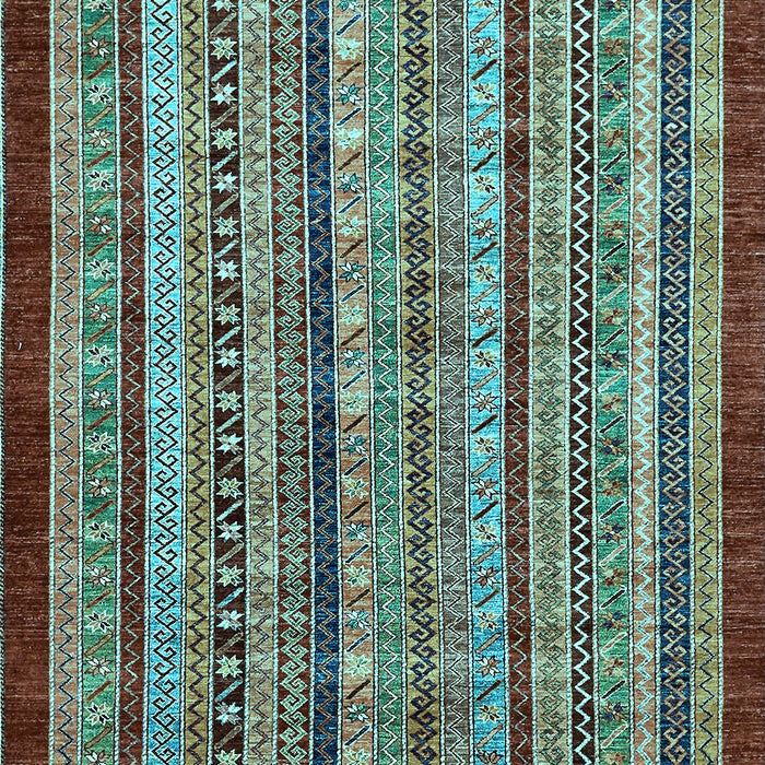Machine Washable Southwestern Light Blue Country Rug, wshabs551lblu
