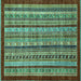 Square Southwestern Turquoise Country Rug, abs551turq