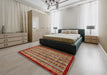 Abstract Red Southwestern Rug in a Bedroom, abs551