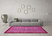 Machine Washable Southwestern Pink Country Rug in a Living Room, wshabs551pnk