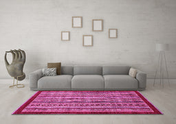 Machine Washable Southwestern Pink Country Rug in a Living Room, wshabs551pnk