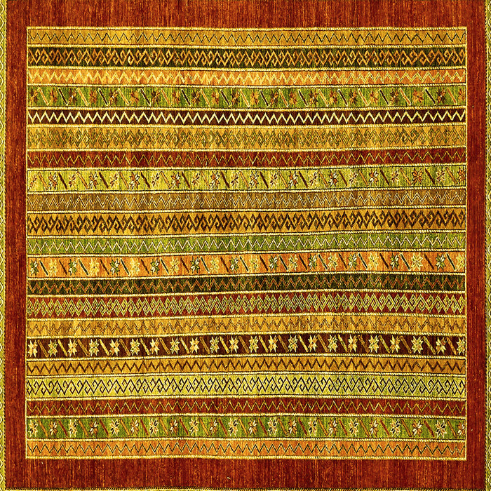 Square Southwestern Yellow Country Rug, abs551yw