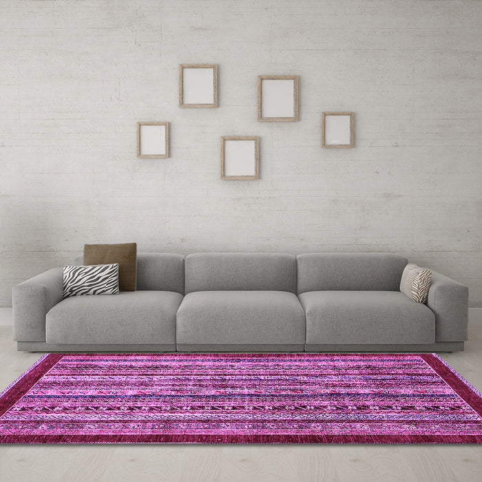 Machine Washable Southwestern Purple Country Area Rugs in a Living Room, wshabs551pur