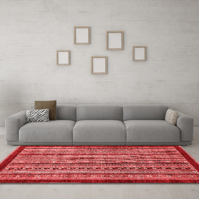 Country Red Washable Rugs