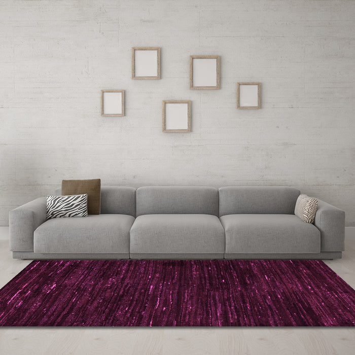 Machine Washable Oriental Pink Modern Rug in a Living Room, wshabs5520pnk