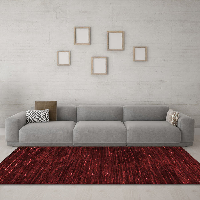 Modern Red Washable Rugs