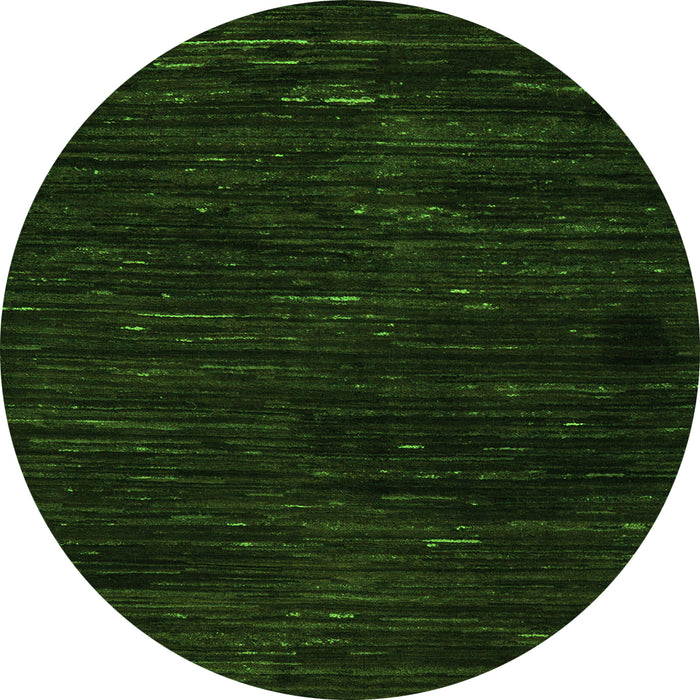 Round Machine Washable Oriental Green Modern Area Rugs, wshabs5520grn