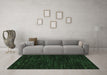 Machine Washable Oriental Emerald Green Modern Area Rugs in a Living Room,, wshabs5520emgrn
