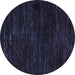 Round Machine Washable Oriental Blue Modern Rug, wshabs5520blu