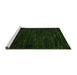 Sideview of Machine Washable Oriental Green Modern Area Rugs, wshabs5520grn